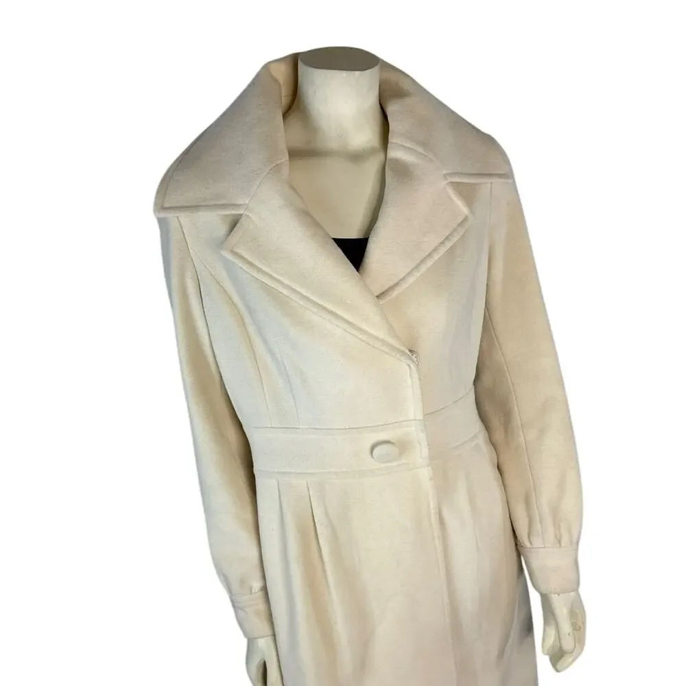 Retro Halogen fitted cream peacoat hoilday formal size medium